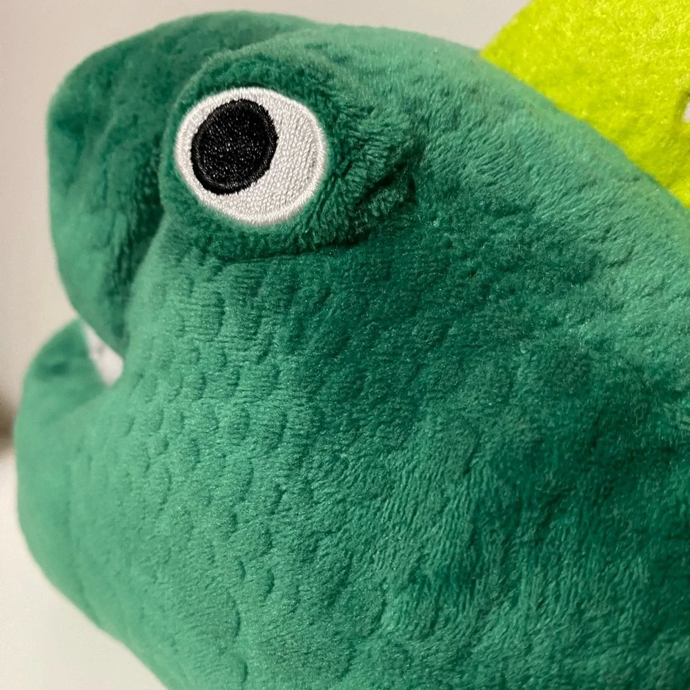 Dinosaur Slippers Green Plush Old Navy Toddler S 7-8 House Shoes Embroidered Eye